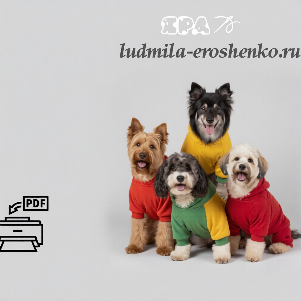 Выкройка толстовки/худи для собаки