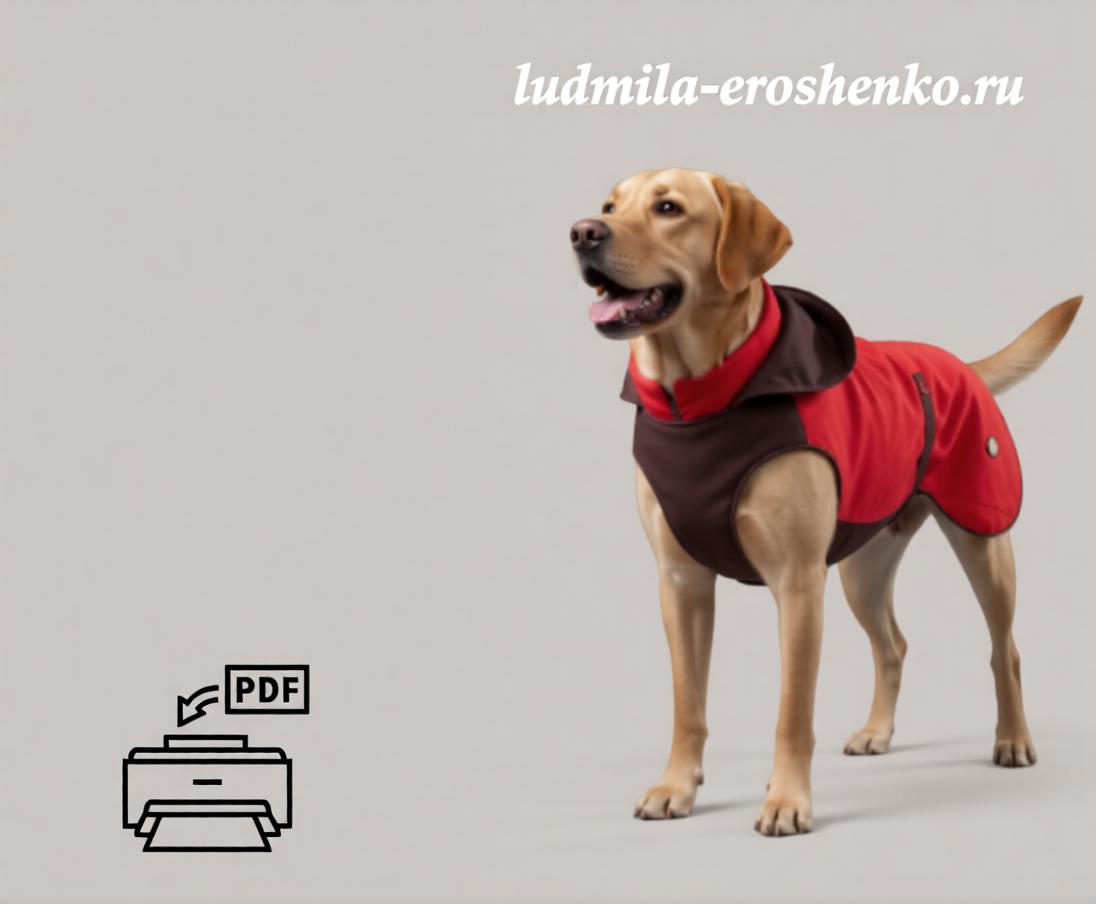 Выкройка удлиненного жилета для собаки