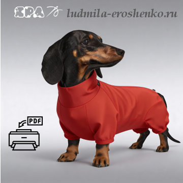 Выкройка комбинезона для собаки "Такса"