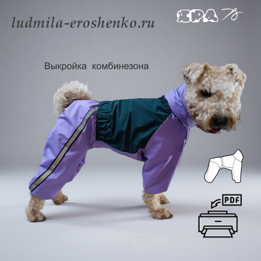 Выкройка комбинезона для собаки "Ирландский терьер"