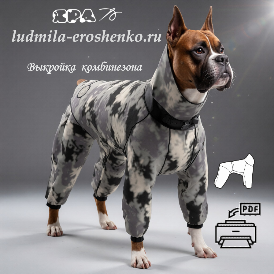 Выкройка комбинезона для собаки "Боксер"