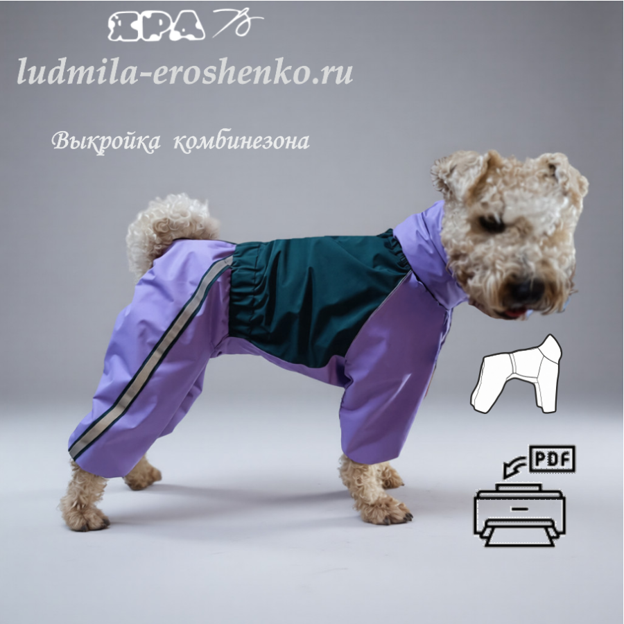 Выкройка комбинезона для собаки "Ирл. терьер"