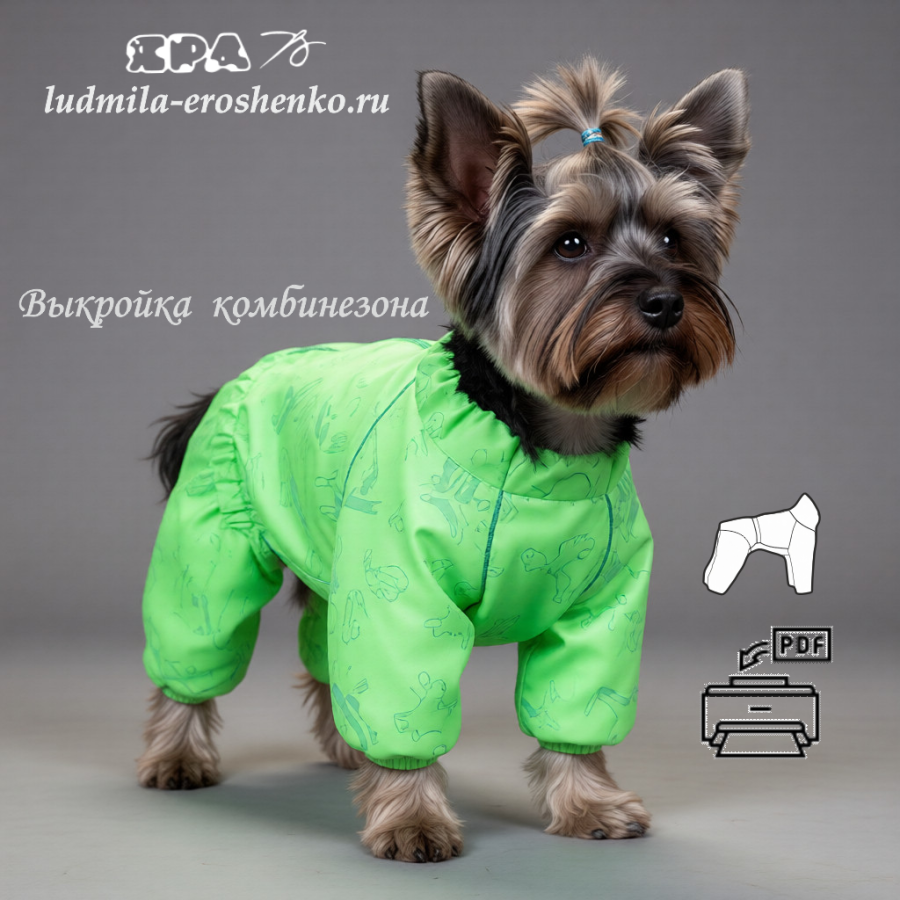 Выкройка комбинезона для собаки "Йорк"