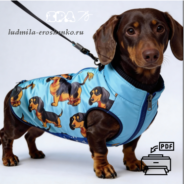 Выкройка жилета для собаки _Такса