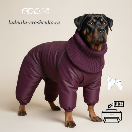 Выкройка комбинезона для собаки "Ротвейлер"