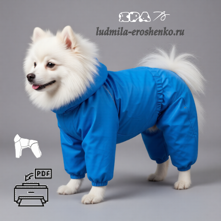 Выкройка комбинезона для собаки "Самоед"