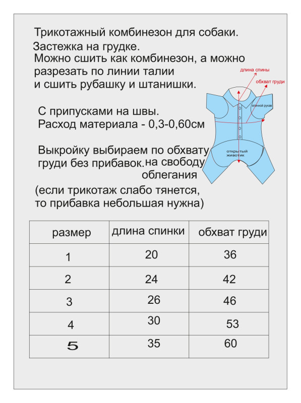 Выкройка трикотажного комбинезона с втачным рукавом