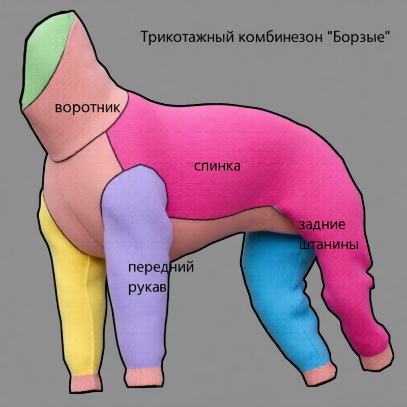 выкройка трикотажного комбинезона _Борзые_ для собаки