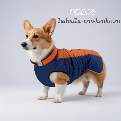 Выкройка удлиненного жилета для собаки "Корги"
