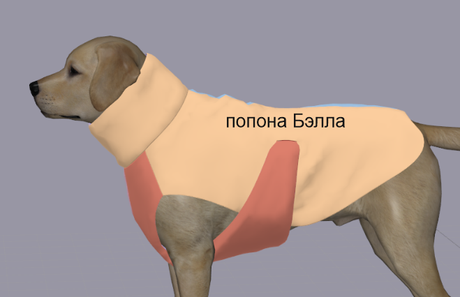 Выкройка попоны для собаки _Бэлла_, размерный ряд.