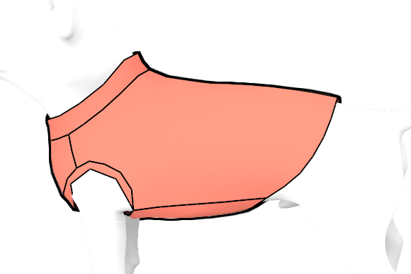 Выкройка майки-футболки для собаки