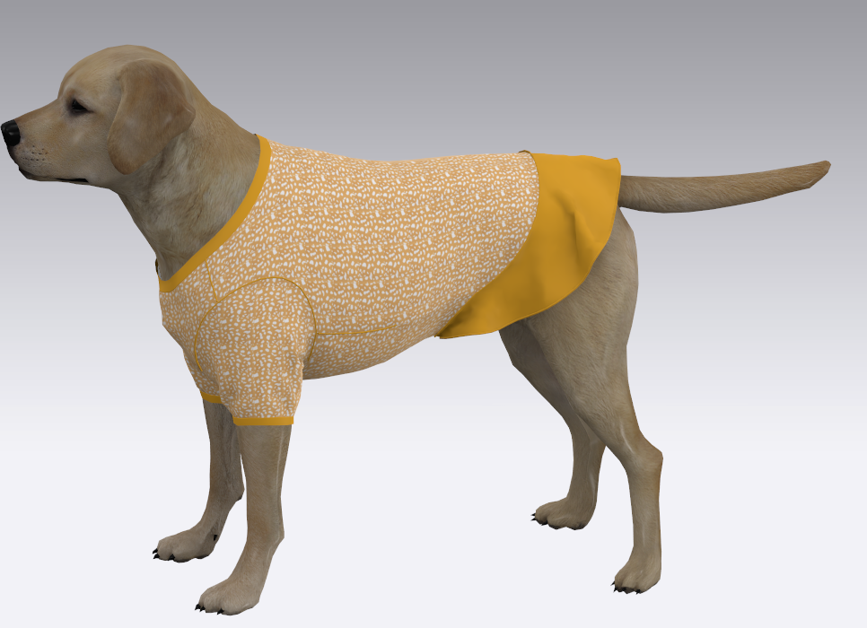 Выкройка майки-футболки для собаки